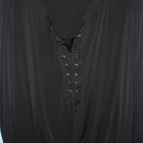 Black lace up blouse - Picture 2 of 4
